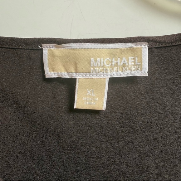 MICHAEL MICHAEL KORS XL Crepe Blouson Top Elastic Hem Side Tie Pullover Style - Picture 2 of 15